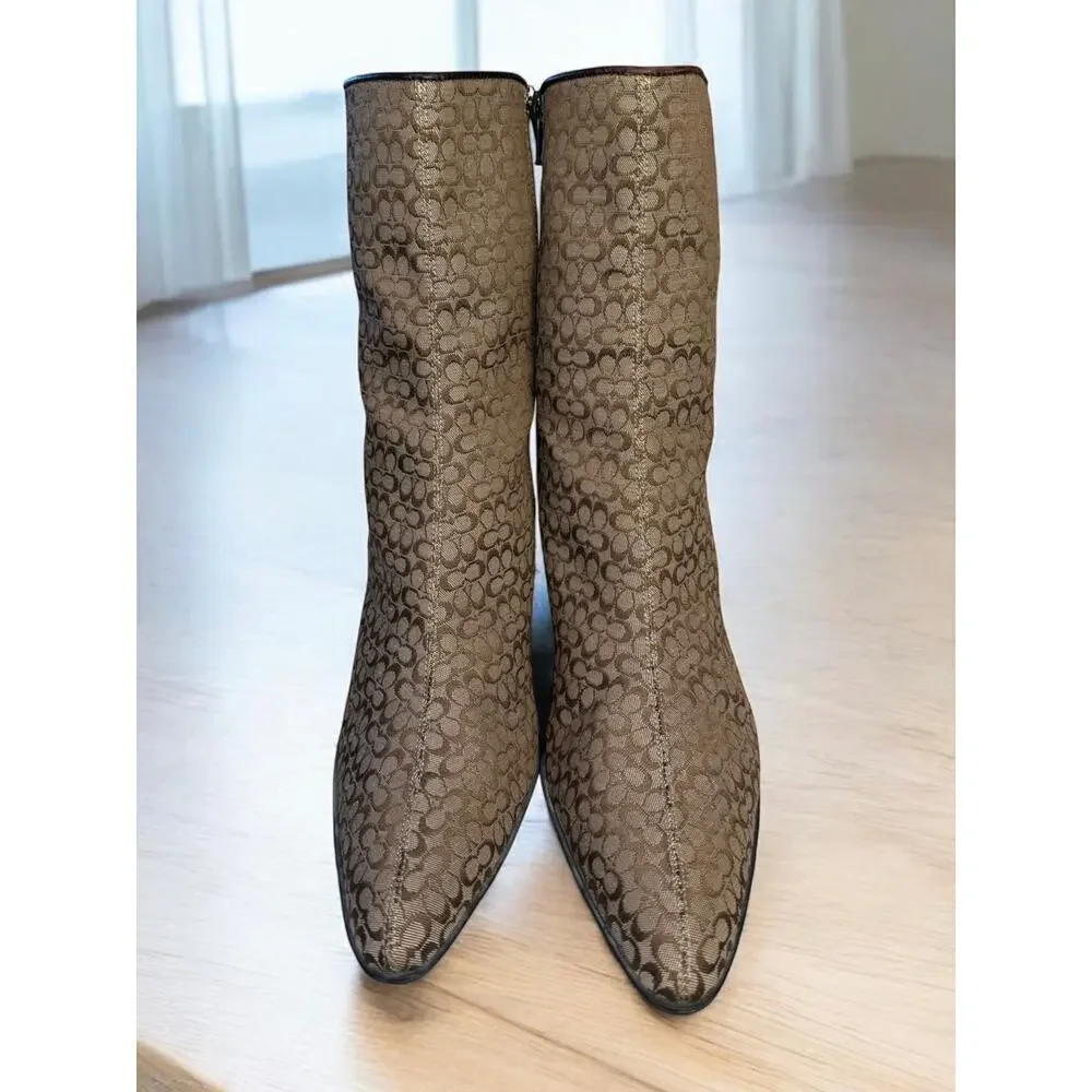 Vintage Coach P358 Jeri Small Logo Calf Boot Size 9 ½ B